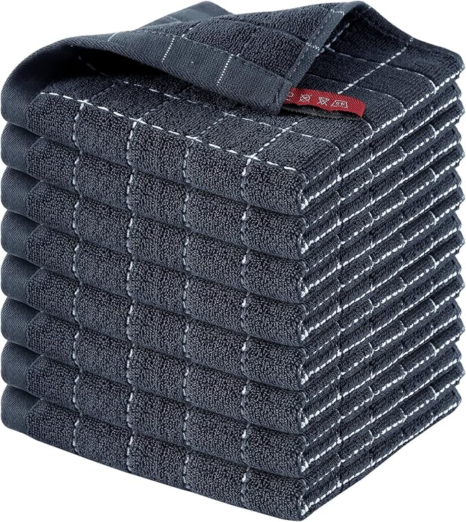 Homaxy 100% Cotton Terry Kitchen Dish Cloths, Ultra Soft and Absorbent Dish by Homaxy