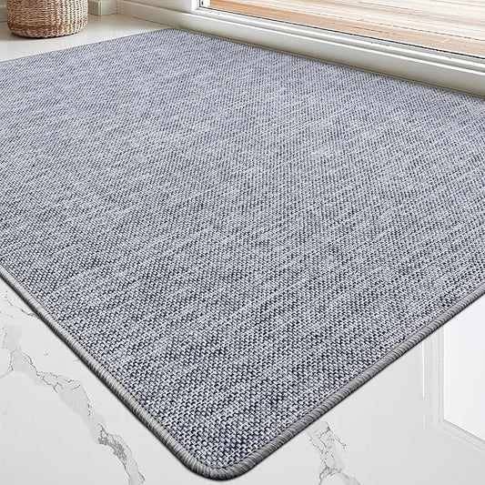 LUMI Ultra Thin Door Mat for Entryway, Low Profile Non Slip Rubber Backing by LUMI