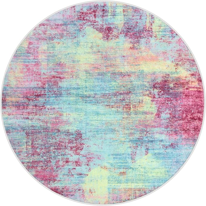 IOHOUZE Round Area Rug 3 Ft Circle Entryway Rugs Round Washable Door Mat Indoor - Image 9