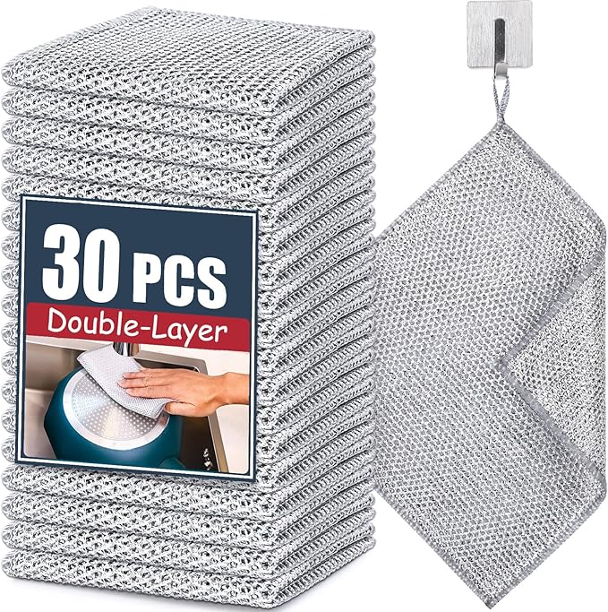 Navona 30 Pcs New Upgrade Steel Wire Dishcloth, Double-Layer Steel Wire by Unknown
