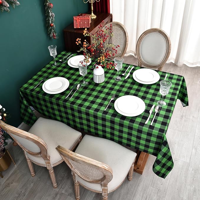 Waterproof Gingham Festive Tablecloth Fabric by Essifunia