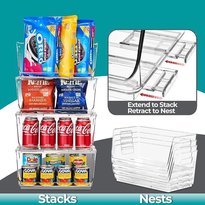 Sorbus Stackable Storage Bins Open Front - Image 5