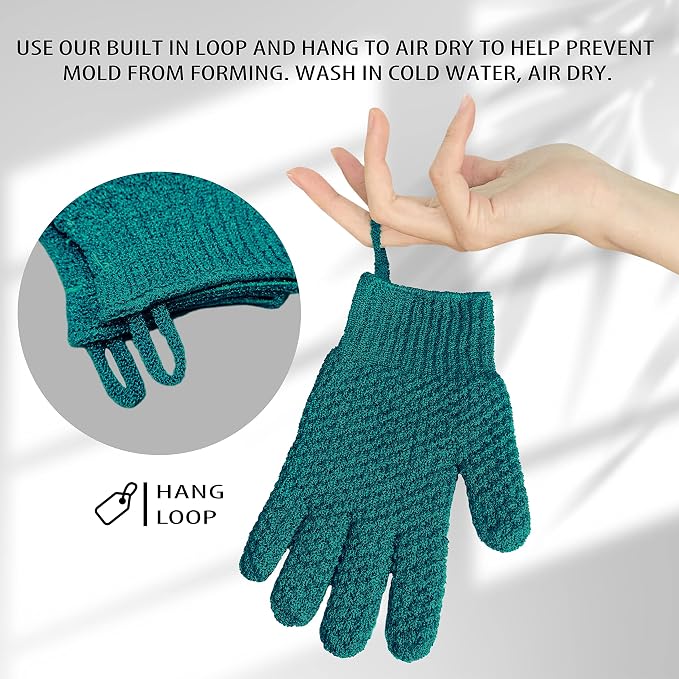 Evridwear Exfoliating Dual Texture Bath Gloves - Image 4