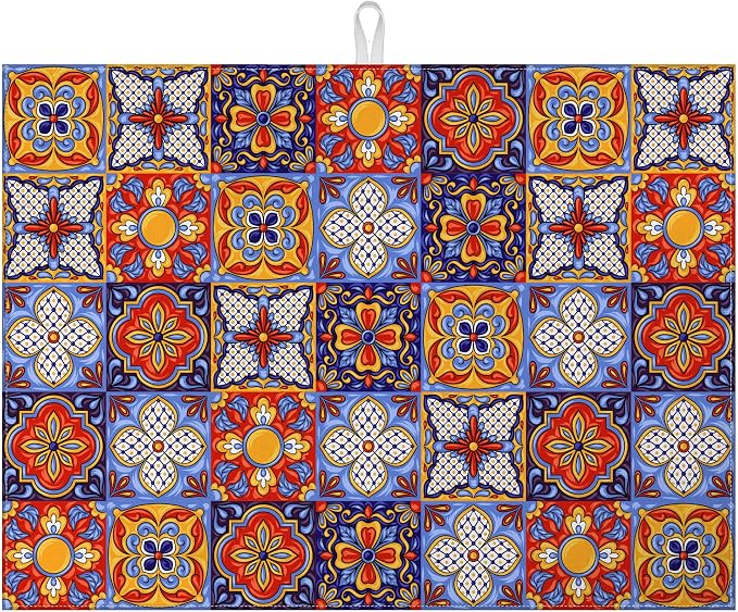 Talavera Mexican Tiles Dish Drying Mat by VisittheDuibelproduct