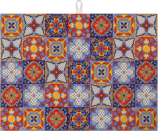 Talavera Mexican Tiles Dish Drying Mat by VisittheDuibelproduct