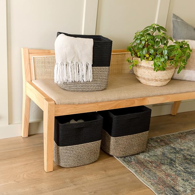 NaturalCozy Storage Cubes 11 Inch Cotton Rope Woven Baskets - Image 5