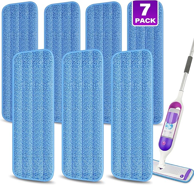7 Count Reusable Mop Pads for Swiffer PowerMop -MEXERRIS Microfiber Wet Mops by MEXERRIS