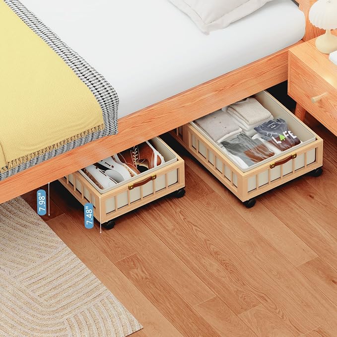 efluky 2-Pack Bamboo Under Bed Storage - Image 9