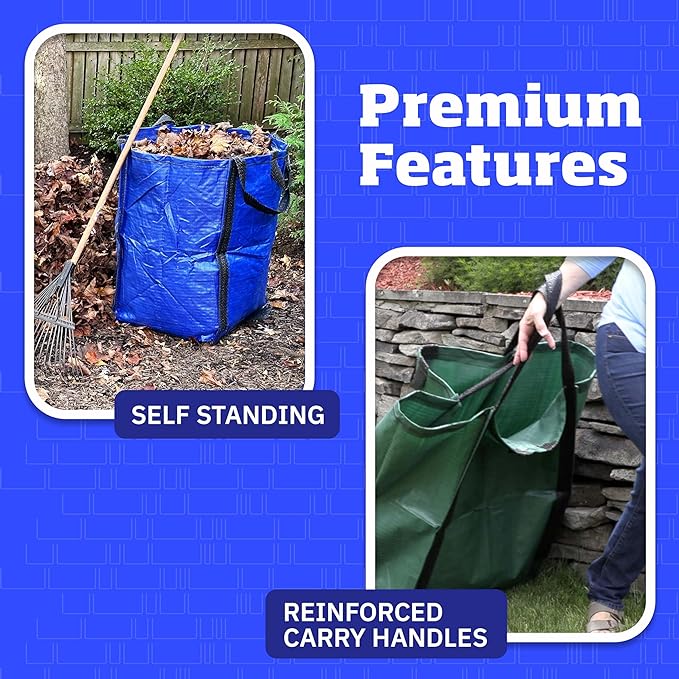 DURASACK Heavy Duty Home and Yard Bags 48-Gallon Reusable Self-Standing Lawn - Image 5