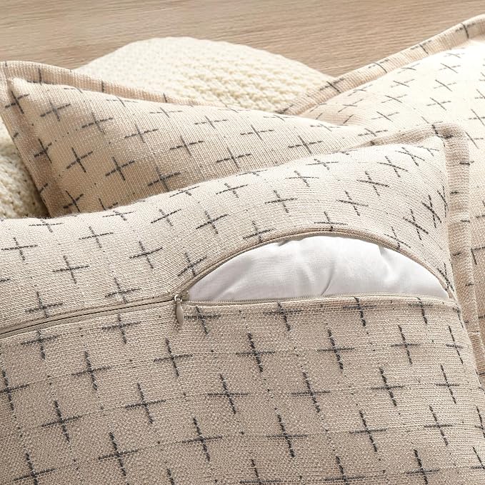 ZWJD Pillow Covers 20x20 Set of 2 Soft Polyester Textured Pillow Covers - Image 3