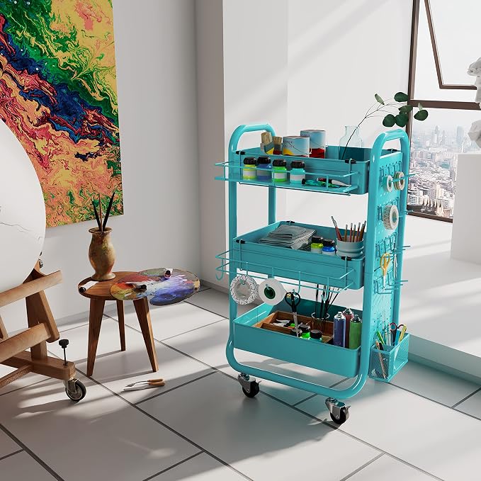 DESIGNA 3-Tier Utility Storage Rolling Cart - Image 9