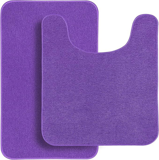 Bathroom Rugs Set 2 Pieces, Thin Bathroom Mats, Toilet Rugs, Quick Dry by BosapDirect