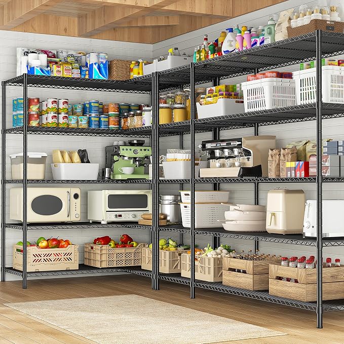 52.36" W Storage Shelves Metal Shelving Unit Load 1400LBS 5 Tier Wire Shelf - Image 2