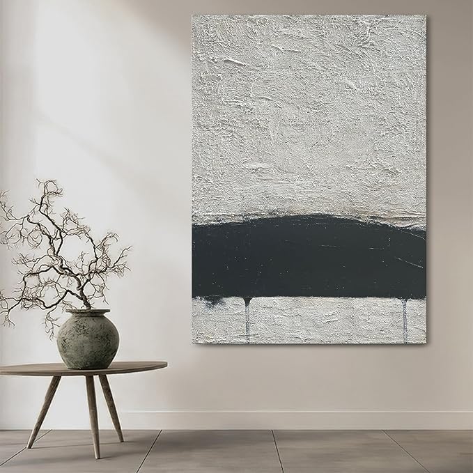 NANKAI Hand-painted Minimalism Black and Gray Art Oil painting Canvas Abstract - Image 7