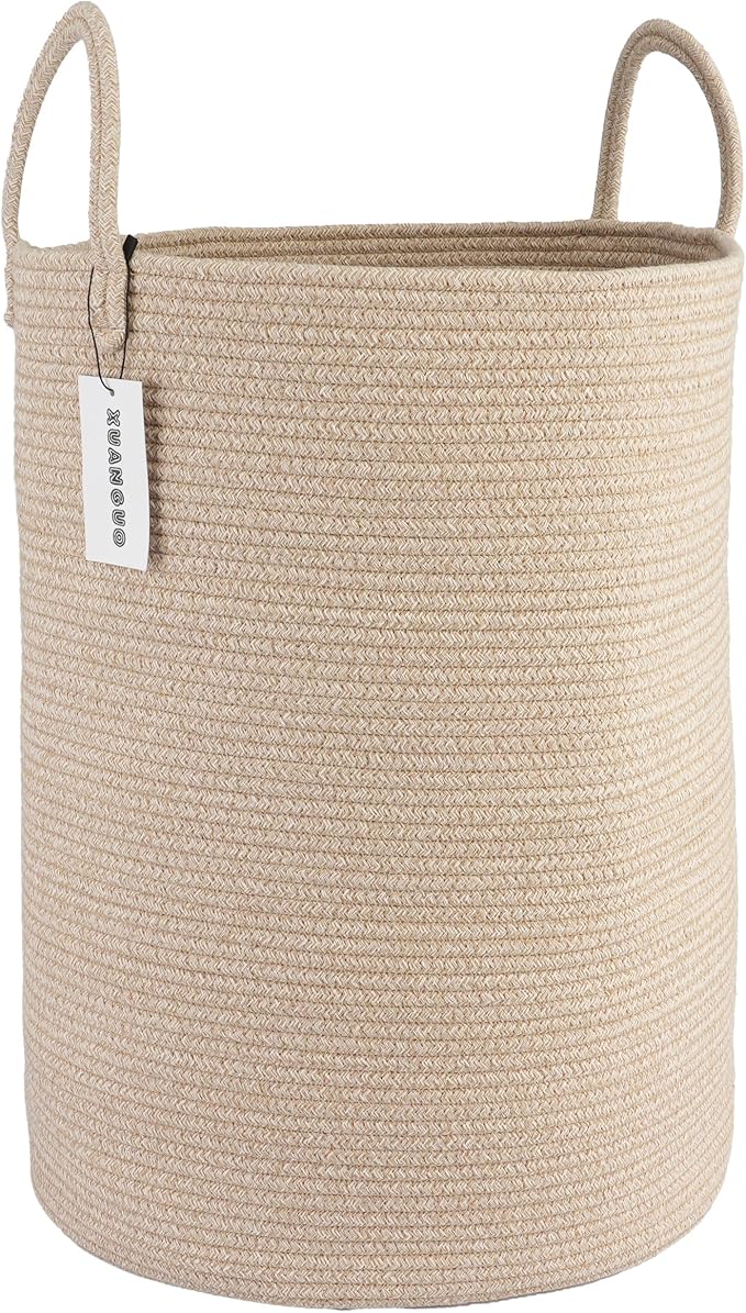 Cotton Rope Laundry Basket Hamper by XUANGUO