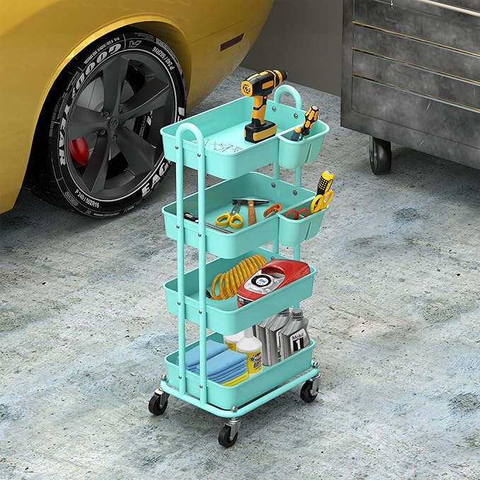 Simple Houseware 4-Tier Multifunctional Rolling Utility Cart - Image 7