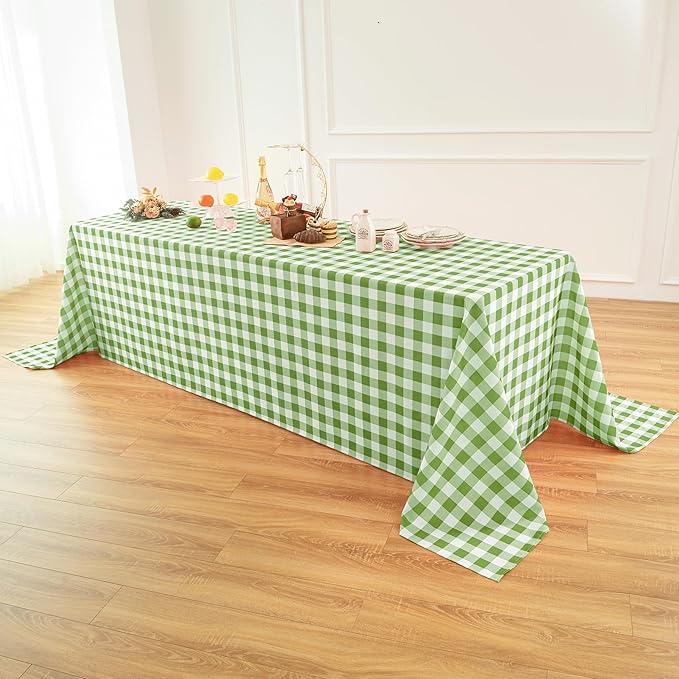 Classic Gingham Buffalo Tablecloth Fabric by Essifunia