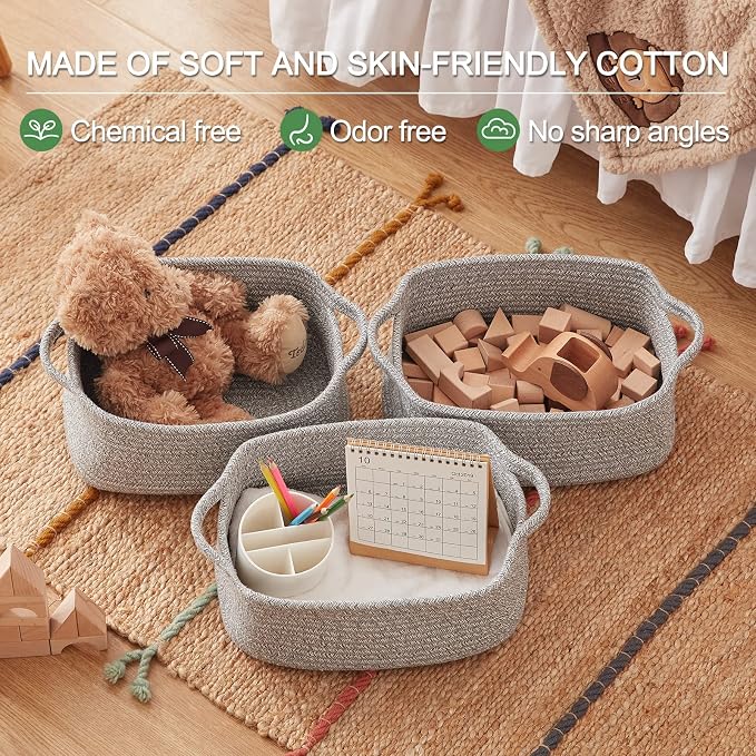 OIAHOMY Cotton Rope Baskets, Woven Baskets - Image 6