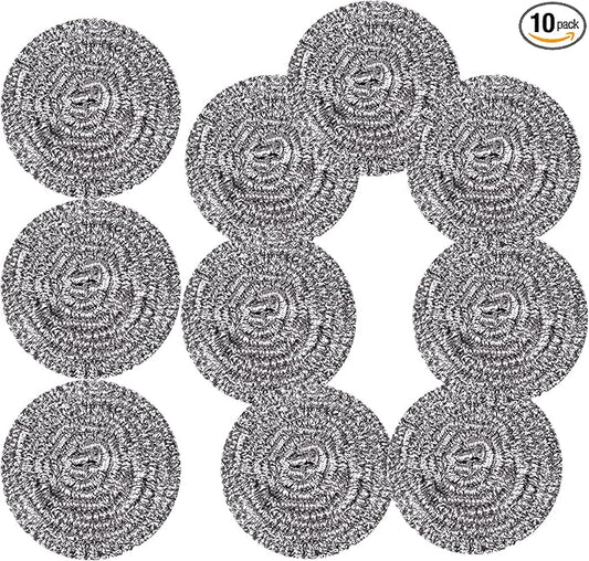Stainless Steel Scrubber Scrubbing Scouring Pad Sponges Clean Pot Pan and Steel by GUEICN