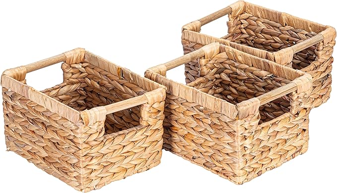 Small Wicker Baskets for Organizing Bathroom, Hyacinth Baskets for Storage by VATIMA