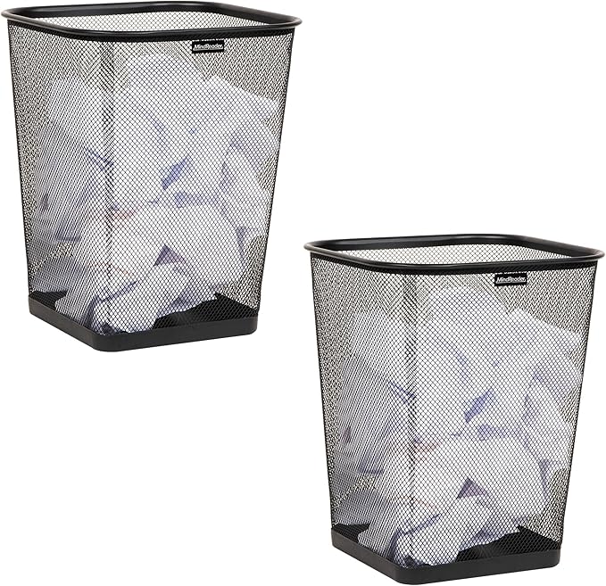 Mind Reader Mesh Trash Can, Waste Paper Basket, Metal Mesh by MindReader
