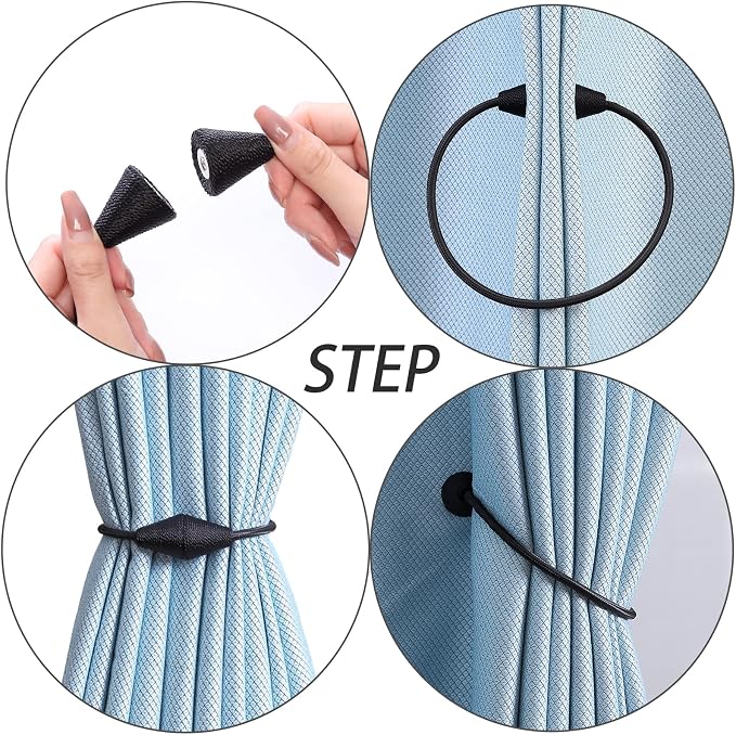 2 PCS Magnetic Curtain Tiebacks, European Style Convenient Drape Tie Backs - Image 2