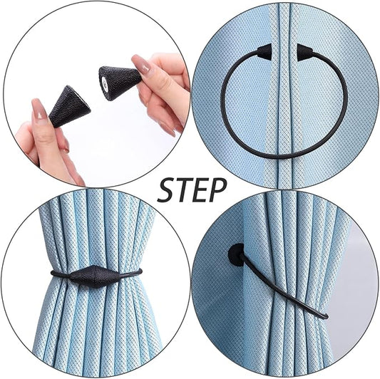 2 PCS Magnetic Curtain Tiebacks, European Style Convenient Drape Tie Backs - Image 2