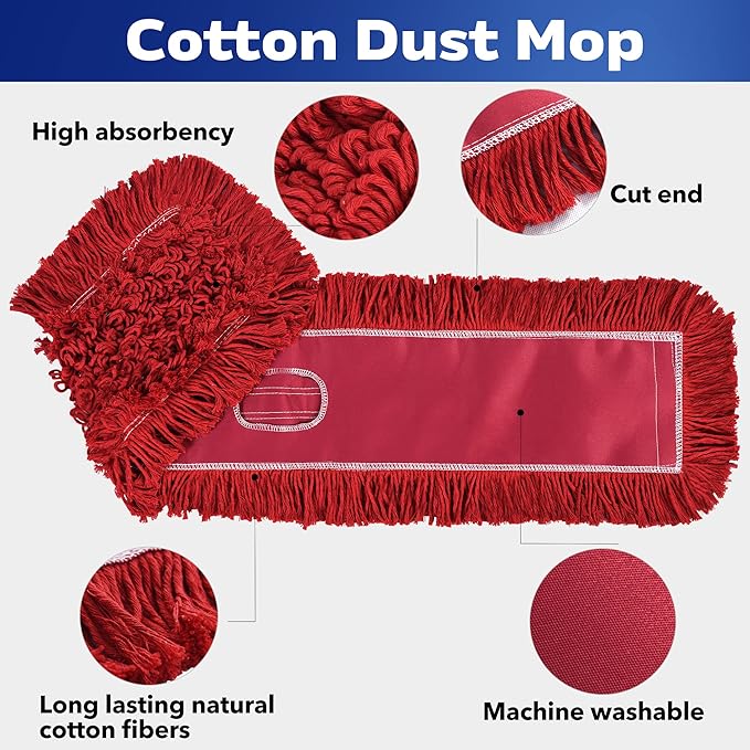 Matthew Cleaning 36'' Industrial Strength Cotton Dust Mop Refill Washable - Image 4