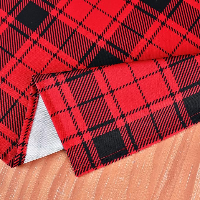 Red Gingham Christmas Plaid Tablecloth - Image 9