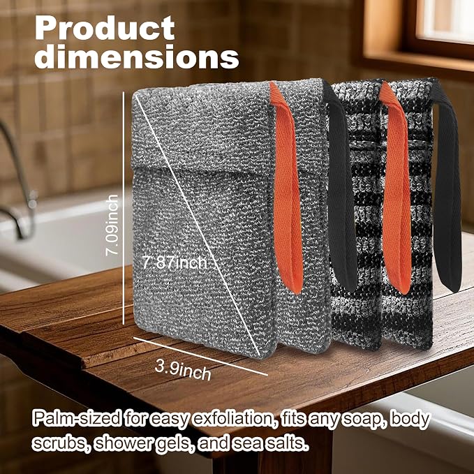 4 Pack Soap Bag Different Roughness Deep and Gentle, Bar Soap Pouch Saver Pocket - Image 2