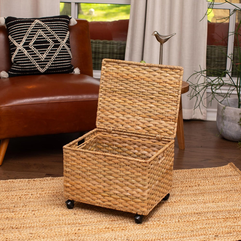 BIRDROCK HOME Seagrass Rolling File Cabinet | Office Storage | Home | Natural