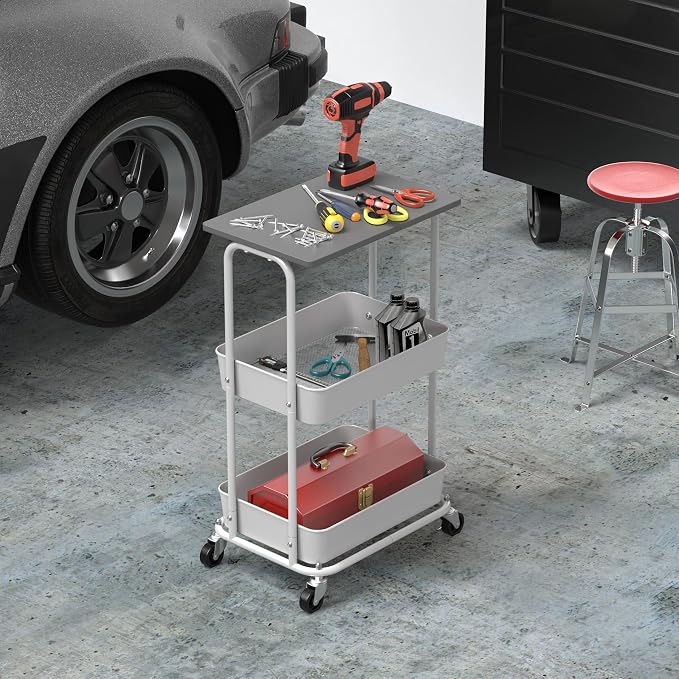 Simple Houseware 2-Tier Rolling Utility Cart - Image 6