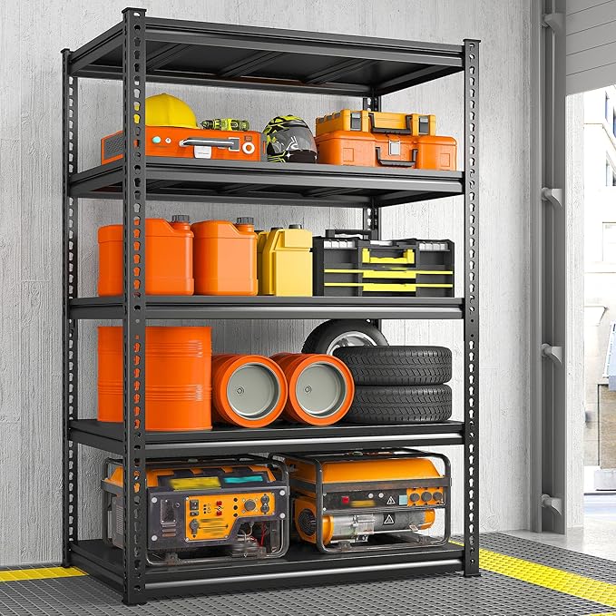 REIBII 72" H Garage Shelving Load 2500 LBS, Heavy Duty Storage Shelves by REIBII