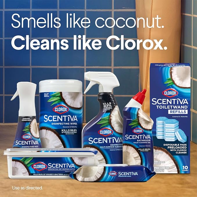 CLOROX Scentiva ToiletWand Toilet Cleaner Refills, Toilet brush, Coconut and - Image 9