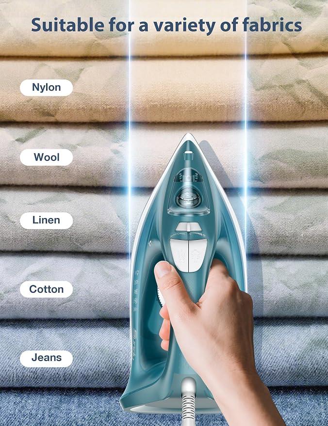 Sundu 1500W Steam Iron for Clothes, Ceramic Nonstick Soleplate for Fast Smooth - Image 6