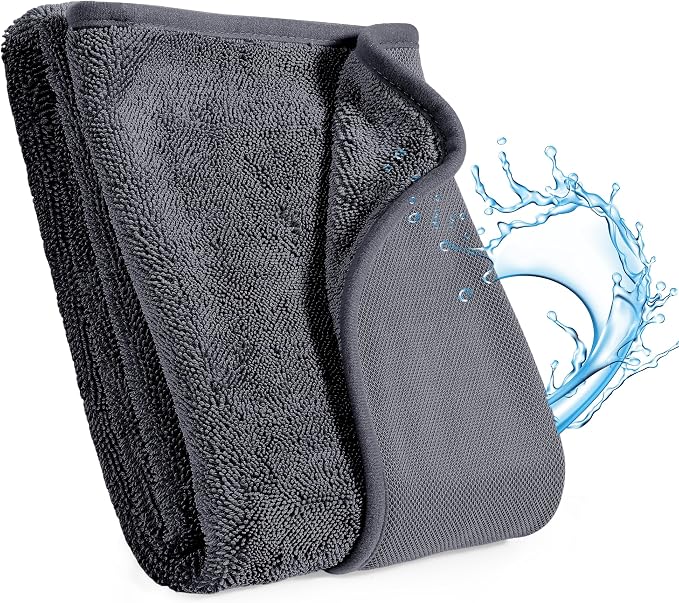 JOYMOOP Microfiber Towels for Cars, Dark Gray Reusable Car Towel, Quick Drying by JOYMOOP