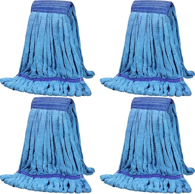 Lallisa 4 Pcs Commercial Mop Head Replacement Tube Microfiber Industrial Looped by Lallisa