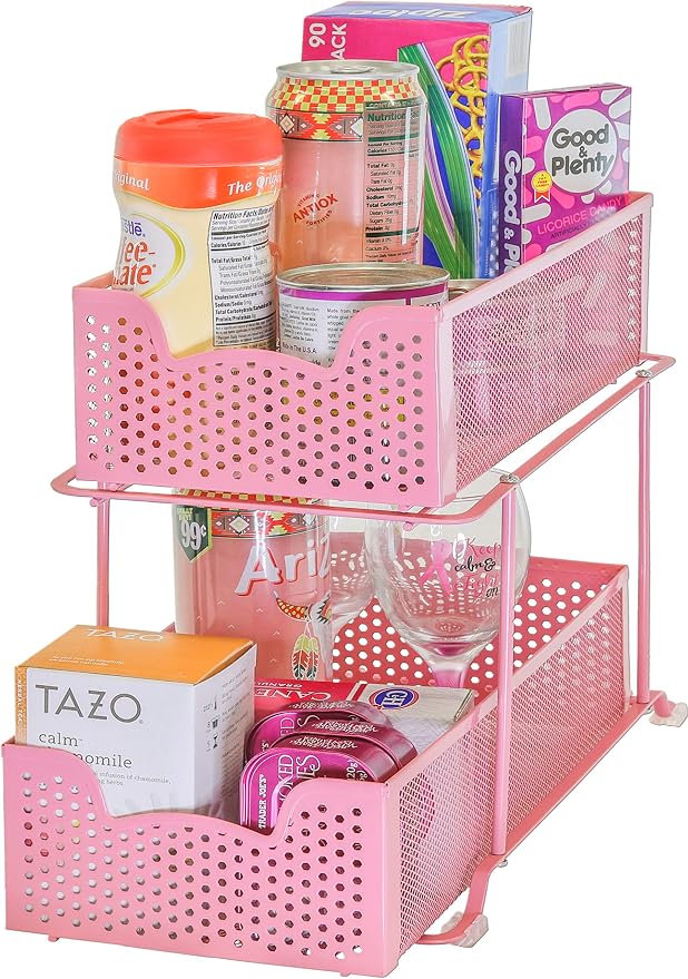 SIMPLE HOUSEWARE 2 Tier Sliding Cabinet Basket Organizer Drawer - Image 4