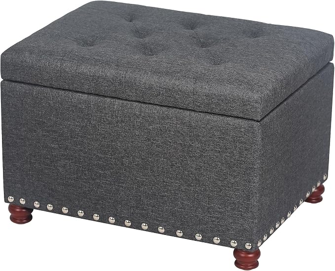 Joveco Storage Ottoman Linen Tufted Bench by Joveco