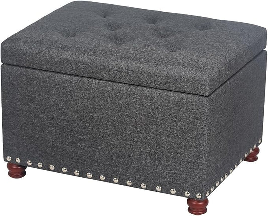 Joveco Storage Ottoman Linen Tufted Bench by Joveco