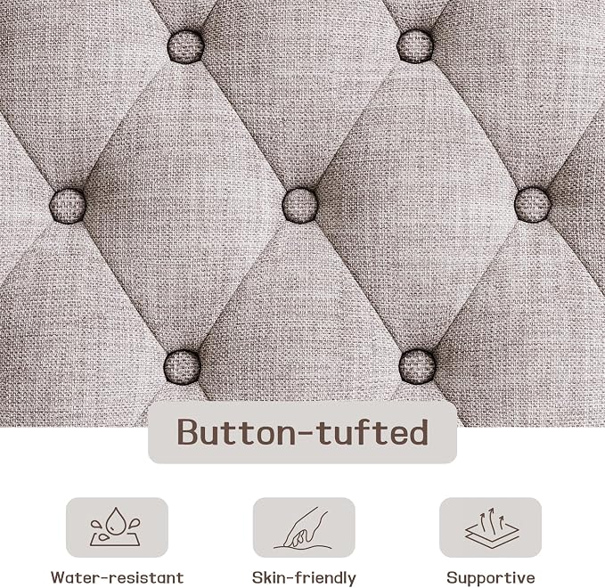 48" Large Ottoman with Storage Coffee Table, Upholstered Tufted Linen Ottoman - Image 6