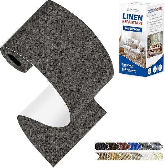 KING MOUNTAIN Linen Repair Patches, Self-Adhesive Fabric Patches, 4 X 63 inch by ForABetterHomeLife