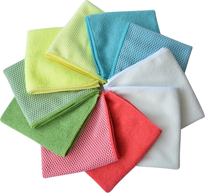 SINLAND 5 Color Assorted Microfiber Dish Cloth Best Kitchen Cloths Cleaning - Image 8