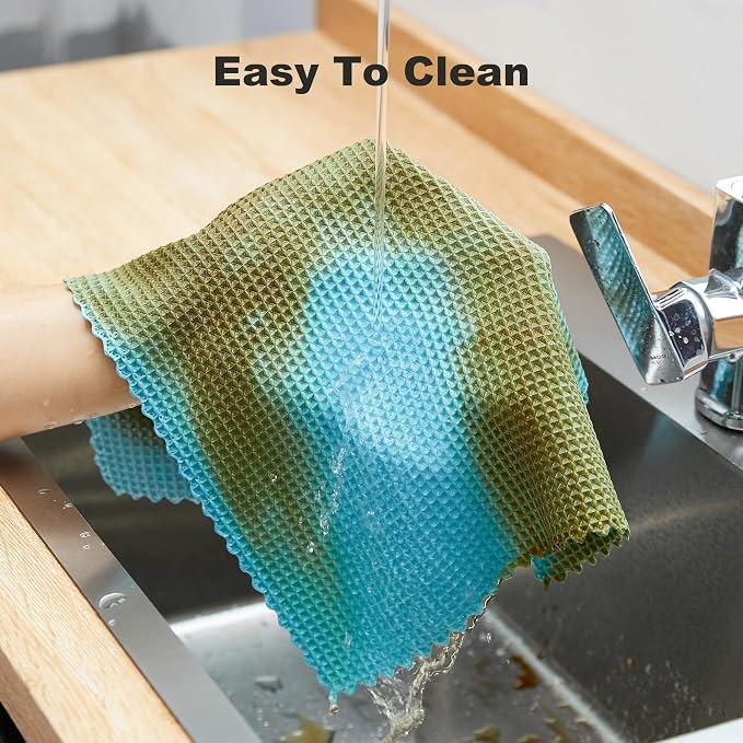 JOYMOOP Waffle Weave Cleaning Cloth, Reusable Absorbent Microfiber Cleaning - Image 6