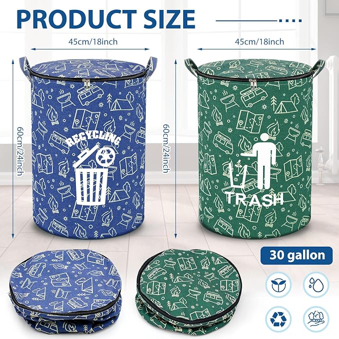 2 Pack Collapsible Trash Can Camping - Image 2