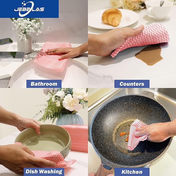 JEBBLAS Handi Wipes Reusable Cloths Dry Cleaning Cloths Dish Towel Kitchen - Image 6