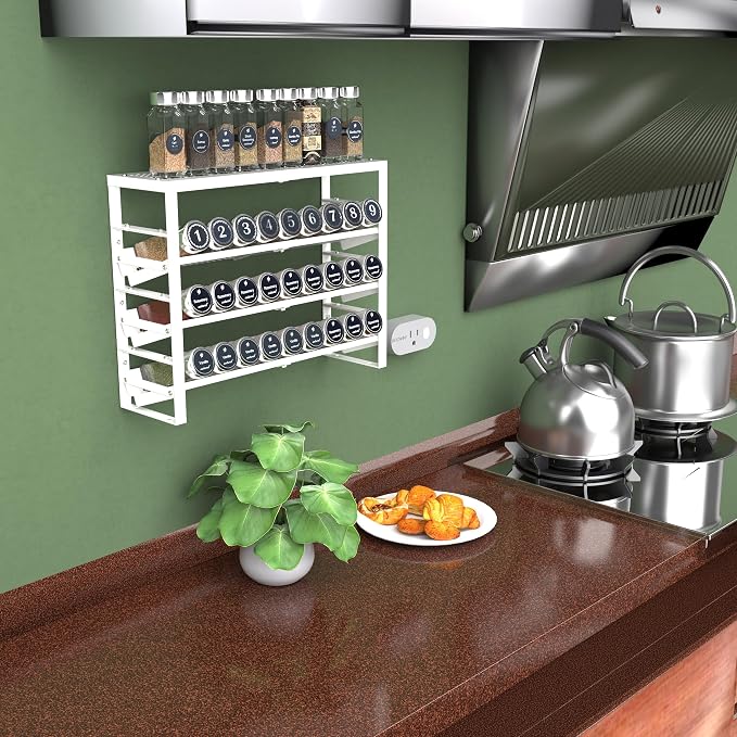 Expandable, Adjustable Spice Rack kitchen Organizer, Metal Pantry Storage - Image 3
