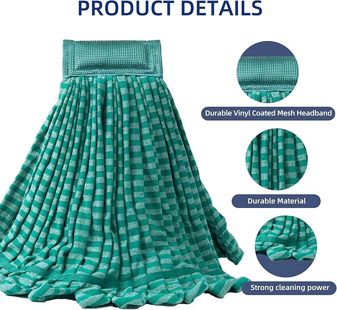 2 Pack Large Microfiber Tube Mop Heads, 6 inch, Heavy Duty Mop Head, Highly - Image 4