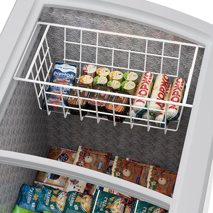 SANNO 17.5in Chest Freezer Basket, Freezer Organizer Bins, Sturdy Metal Wire