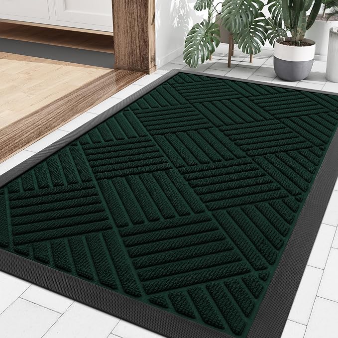 Smiry Front Door Mat Outside Entrance, Heavy Duty Outdoor Indoor Mat, Natural by Smiry